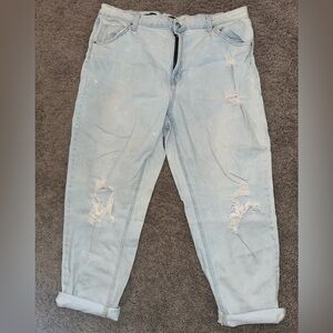 Light Blue Distressed Mom Jeans
